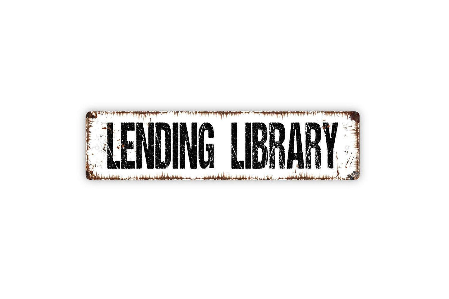 Lending Library Sign - Read Reading Corner Nook Vinyl Sticker Or  Street Metal Sign or Door Name Plate Plaque