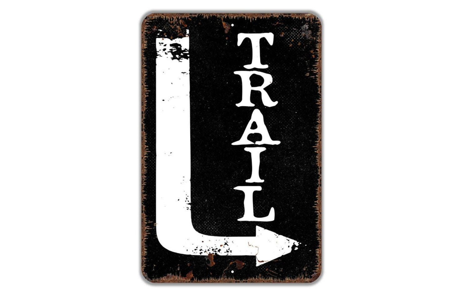 Trail With Right or Left Arrow Sign - Metal Indoor or Outdoor Wall Art