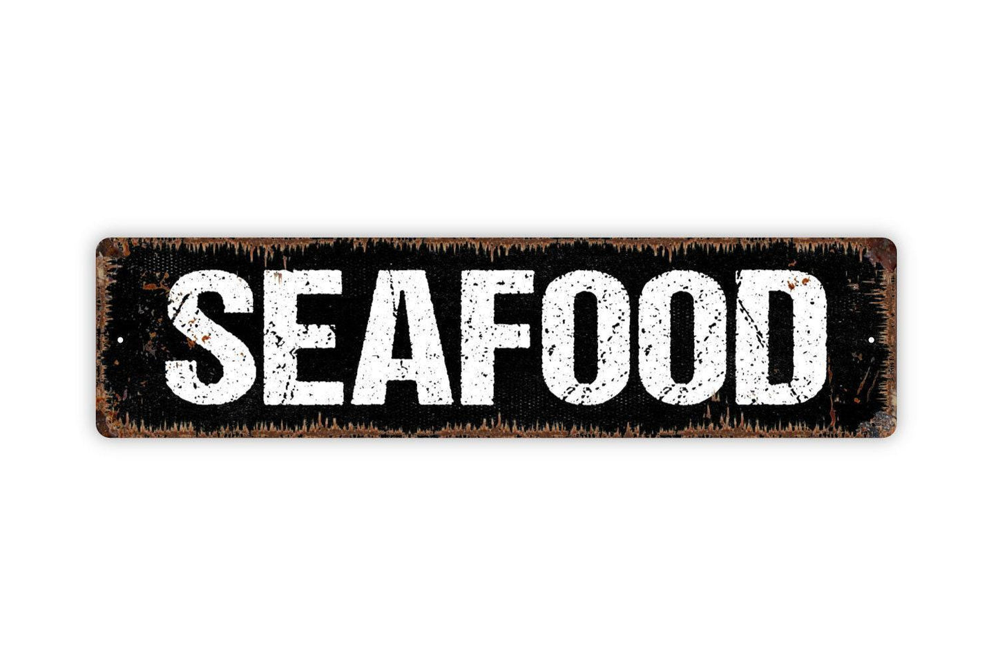 Seafood Sign - Fresh Fish Shrimp Lobster Crab Oysters Kitchen Cafe Vinyl Sticker Or  Street Metal Sign or Door Name Plate Plaque