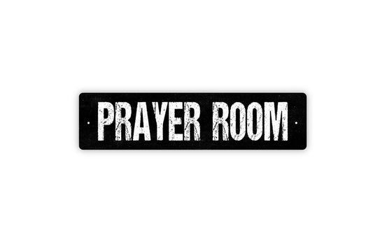 Prayer Room Sign - War Room Spiritual Warrior Pray Praise Corner Church Vinyl Sticker Or  Street Metal Sign or Door Name Plate Plaque