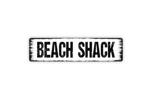 Beach Shack Sign - Beach House Sign Vinyl Sticker Or  Street Metal Sign or Door Name Plate Plaque