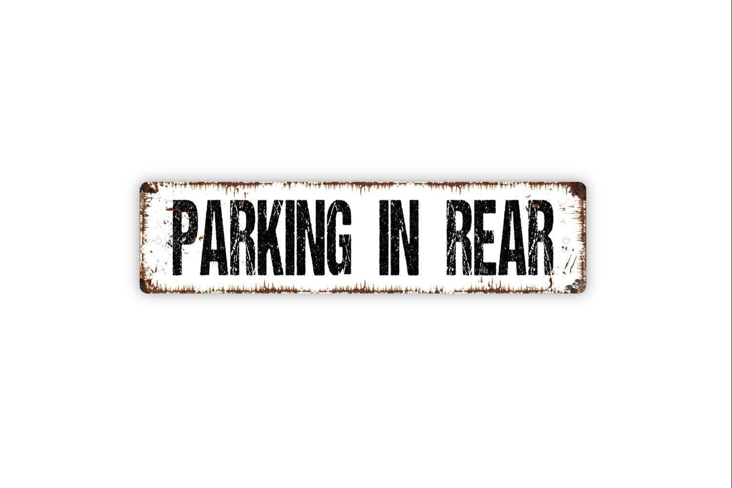 Parking In Rear Sign | Business or Home Directional Wall Sign | Car Park Vehicle Metal Sign or Vinyl Sticker Outdoor Property