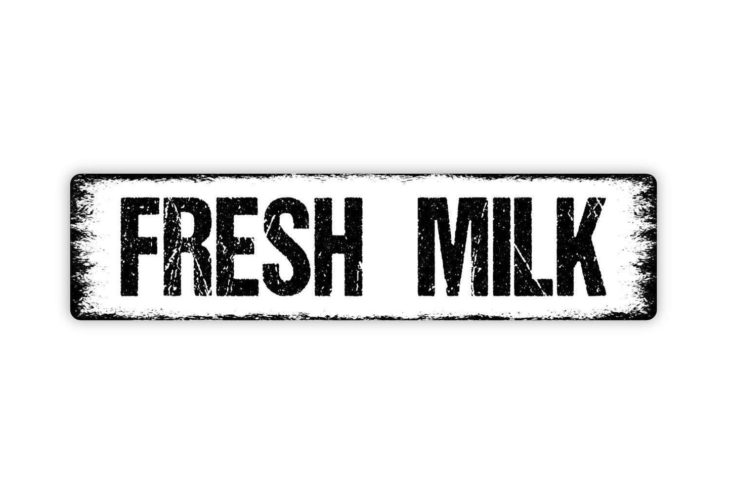 Fresh Milk Sign | Rustic Farmhouse Kitchen Sign | Dairy Barn Decor | Country Home Wall Sign | Metal Sign or Vinyl Sticker
