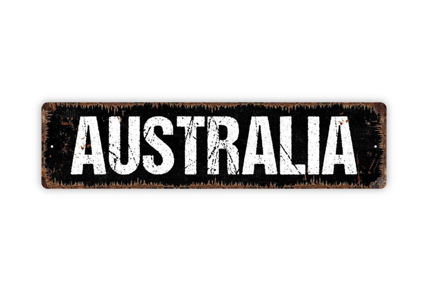 Australia Sign - Land Down Under Welcome Vinyl Sticker Or  Street Metal Sign or Door Name Plate Plaque