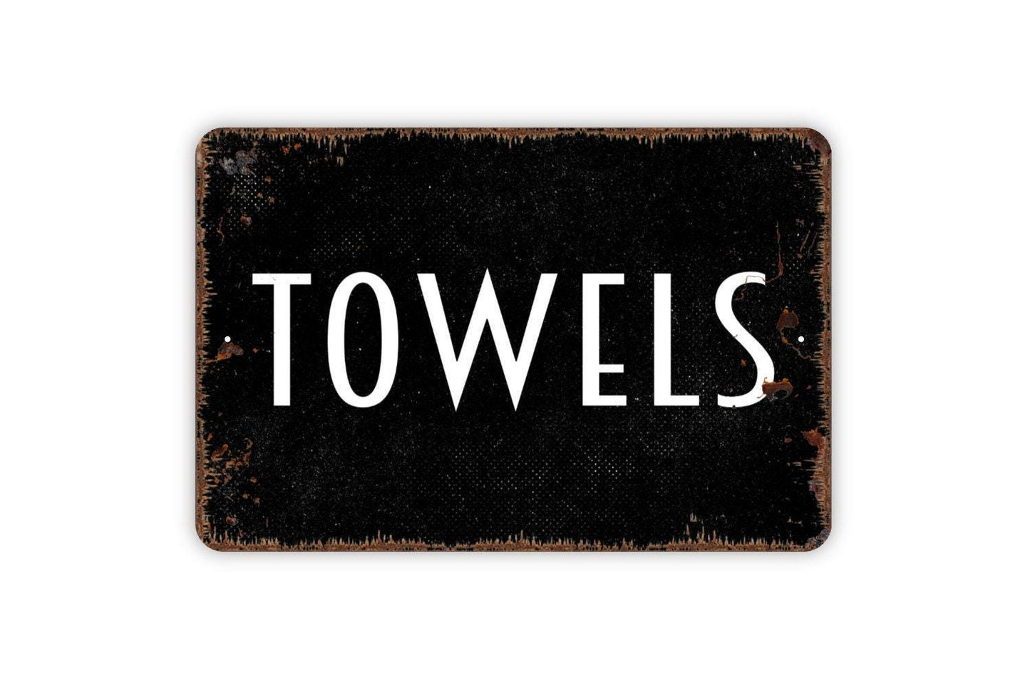 Towels Sign – Bathroom Spa Pool Changing Room Laundry Wall Decor – Rustic Farmhouse Home Organization – Metal Sign or Sticker