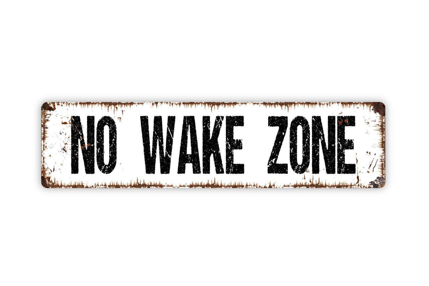 No Wake Zone Sign - Boat Lake River Ocean Sea Port Dock Vinyl Sticker Or  Street Metal Sign or Door Name Plate Plaque