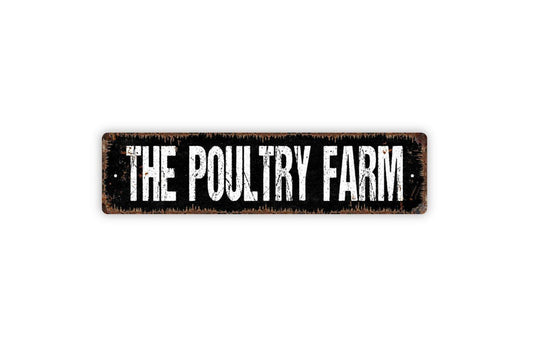The Poultry Farm Sign – Chicken Coop Barnyard Wall Decor – Farm Fresh Eggs Market Stand Sign – Country Farmhouse Metal Sign or Sticker