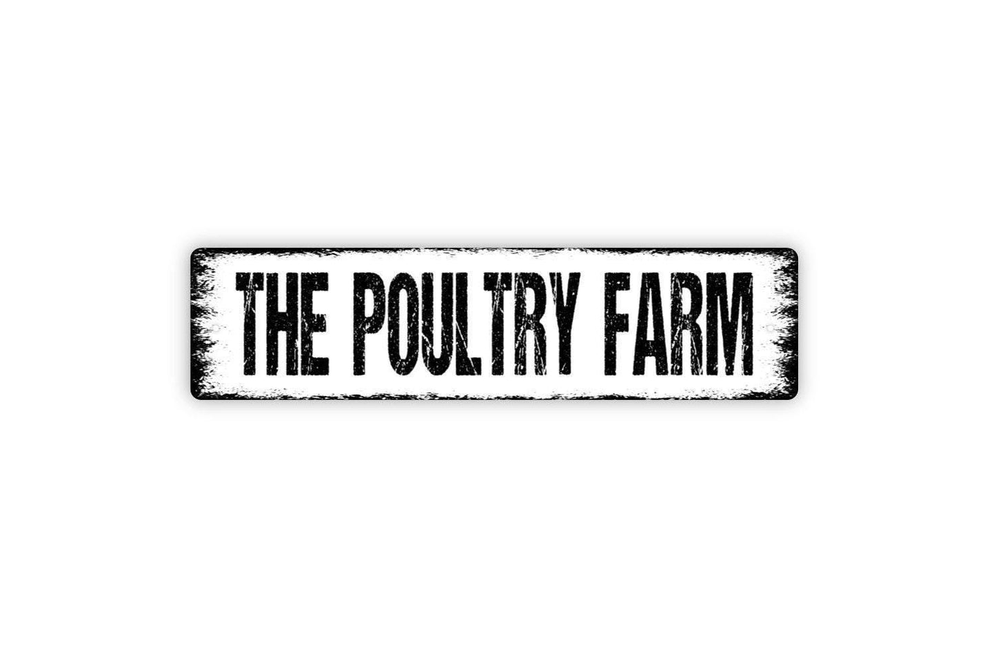 The Poultry Farm Sign – Chicken Coop Barnyard Wall Decor – Farm Fresh Eggs Market Stand Sign – Country Farmhouse Metal Sign or Sticker