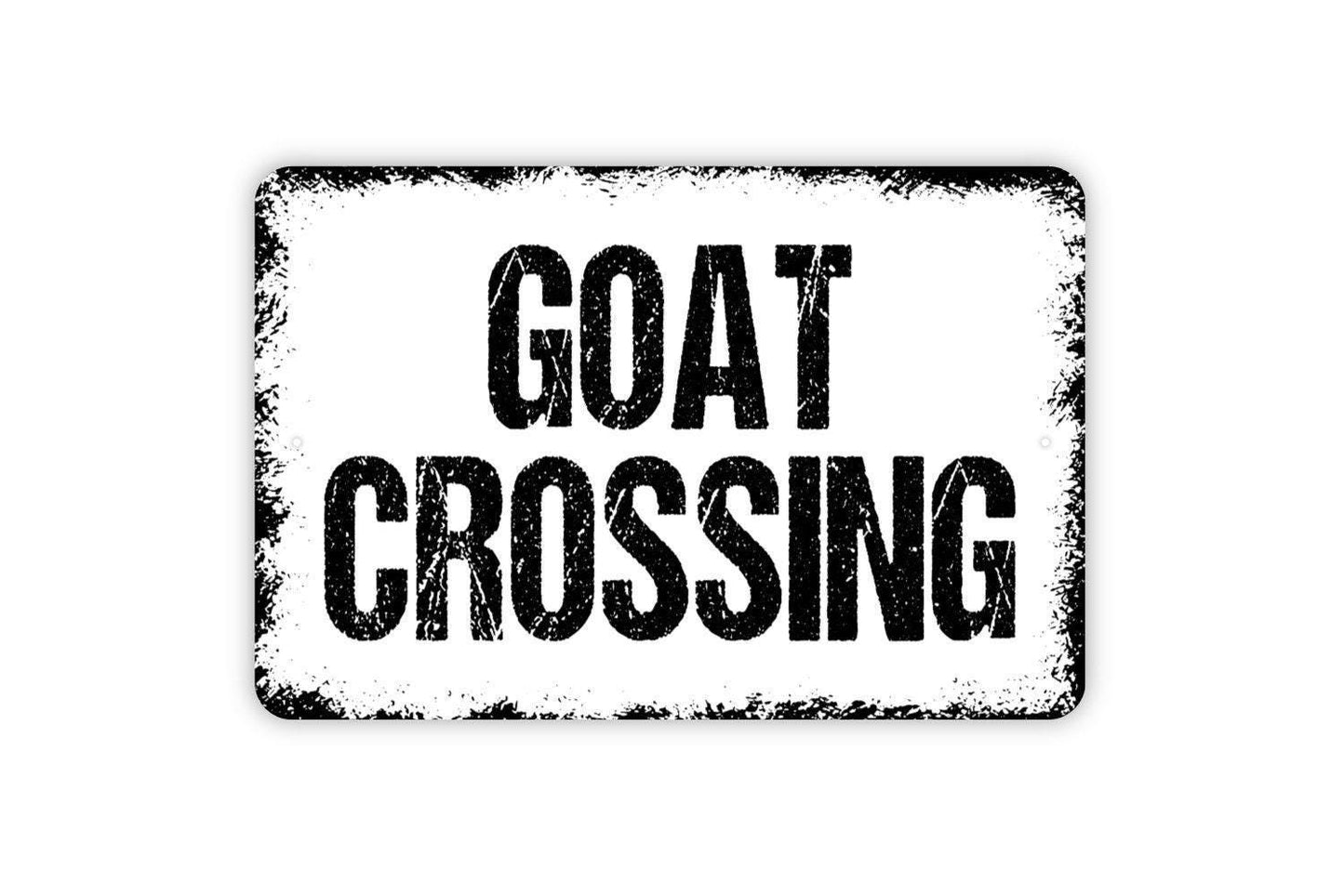 Goat Crossing Sign - Farm Farmer Ranch Farmhouse Wall Decor Modern Wall Art Indoor Or Outdoor Metal Sign