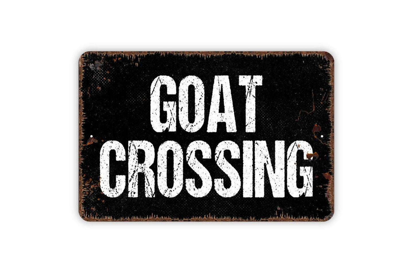 Goat Crossing Sign - Farm Farmer Ranch Farmhouse Wall Decor Modern Wall Art Indoor Or Outdoor Metal Sign