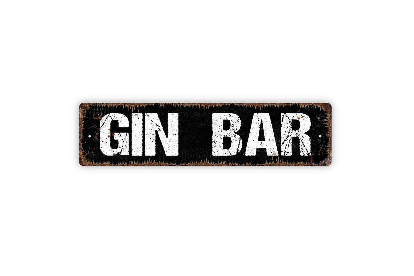 Gin Bar Sign - Pub Saloon Tavern Alcohol Drink Cocktails Vinyl Sticker Or  Street Metal Sign or Door Name Plate Plaque