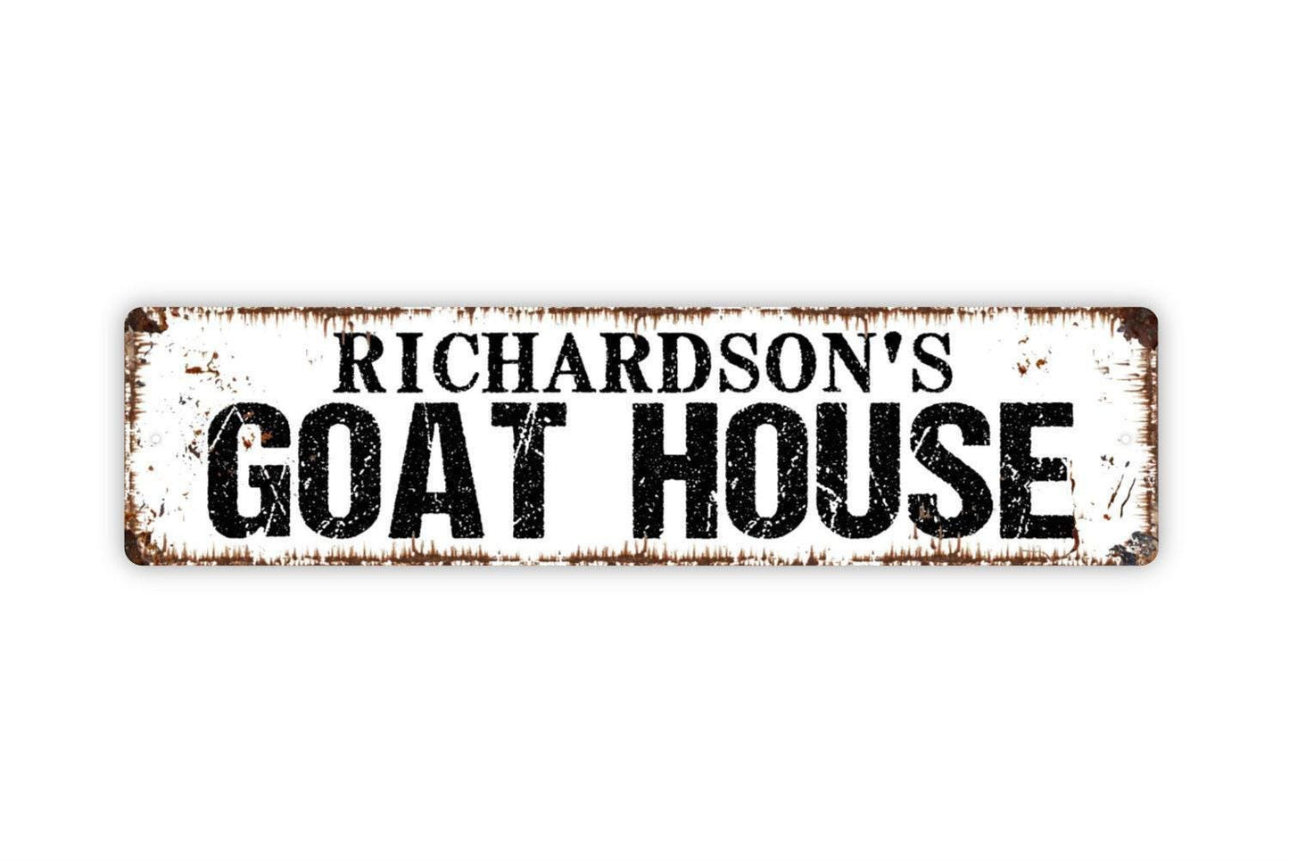 Personalized Goat House Sign, Custom Metal Sign, Vinyl Sticker Or  Street Sign or Door Name Plate Plaque