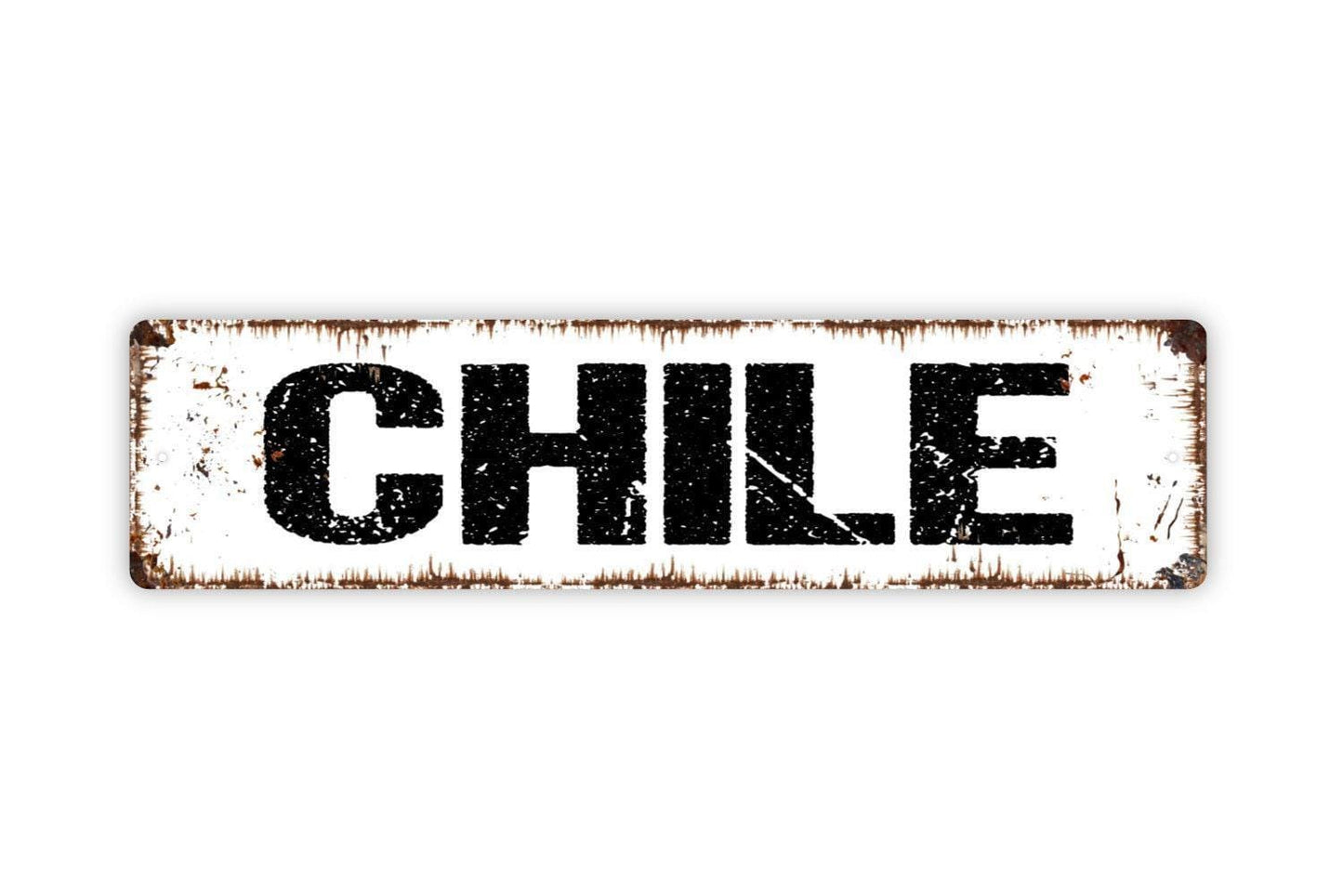 Chile Sign | Custom City, State, or Country Wall Sign | Personalized Travel Sign in Rustic Farmhouse Style | Metal Sign or Vinyl Sticker