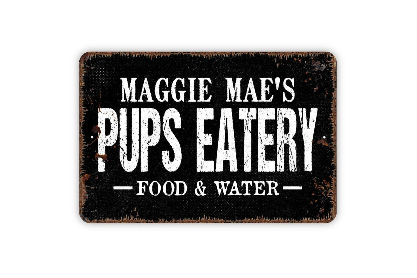 Personalized Pups Eatery Sign - Custom Dog Metal Wall Art