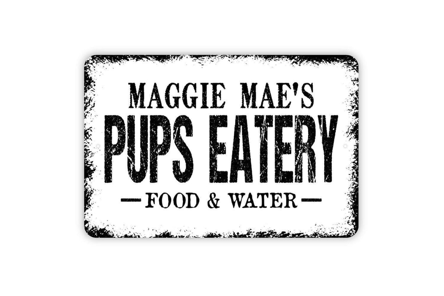 Personalized Pups Eatery Sign - Custom Dog Metal Wall Art