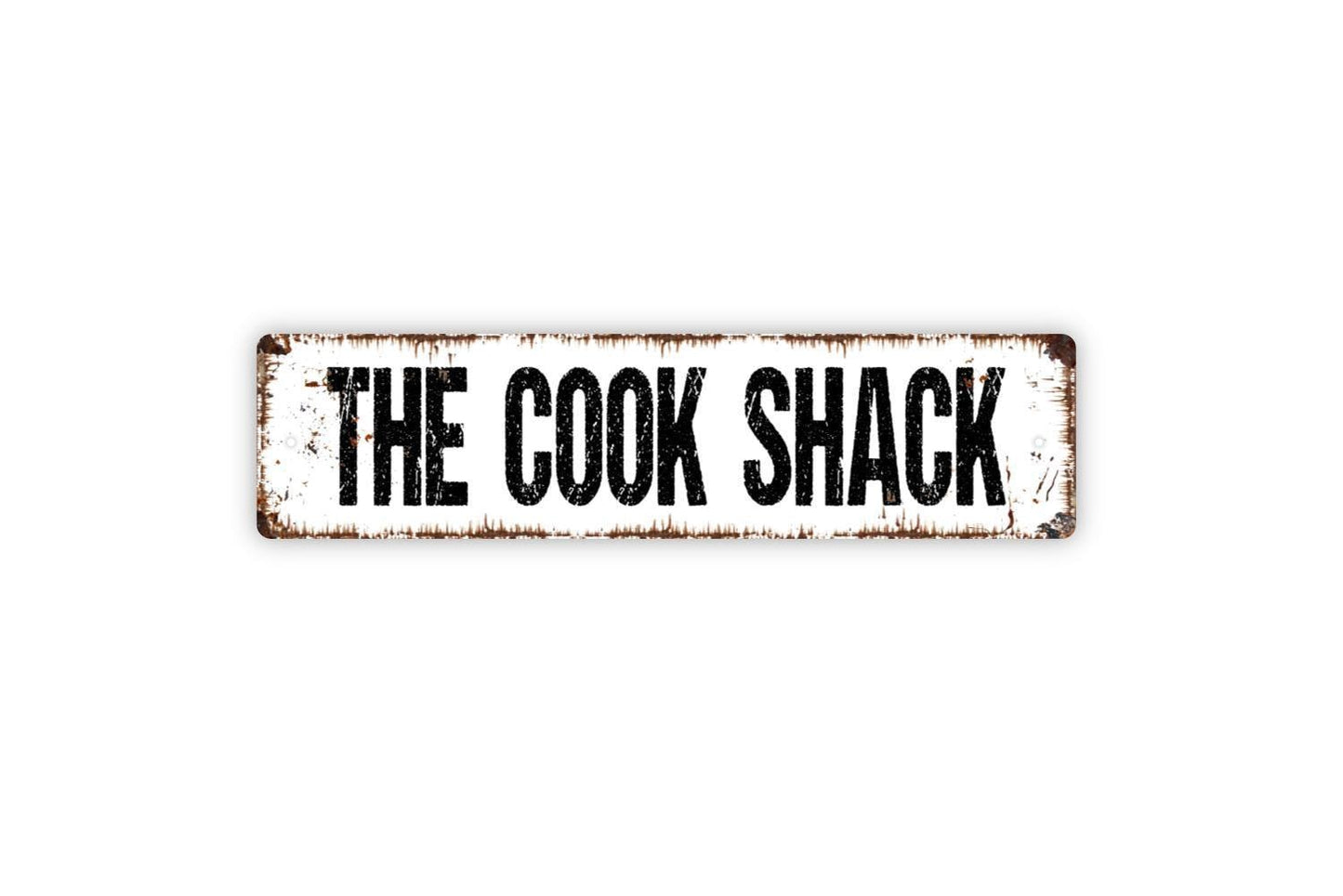 The Cook Shack Sign | Rustic Kitchen Cabin Wall Decor | Metal Sign or Vinyl Sticker for Outdoor Cooking, BBQ, Patio, or Lodge