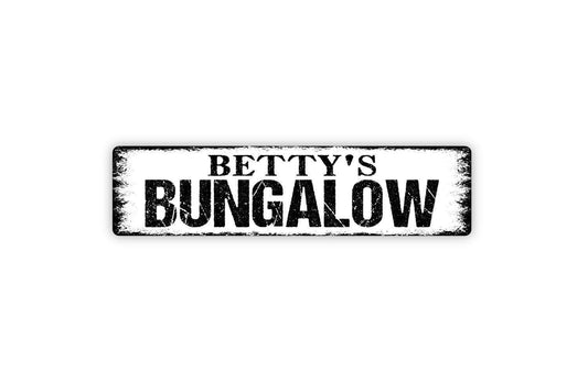 Personalized Bungalow Sign, Custom Metal Sign, Vinyl Sticker Or  Street Sign or Door Name Plate Plaque