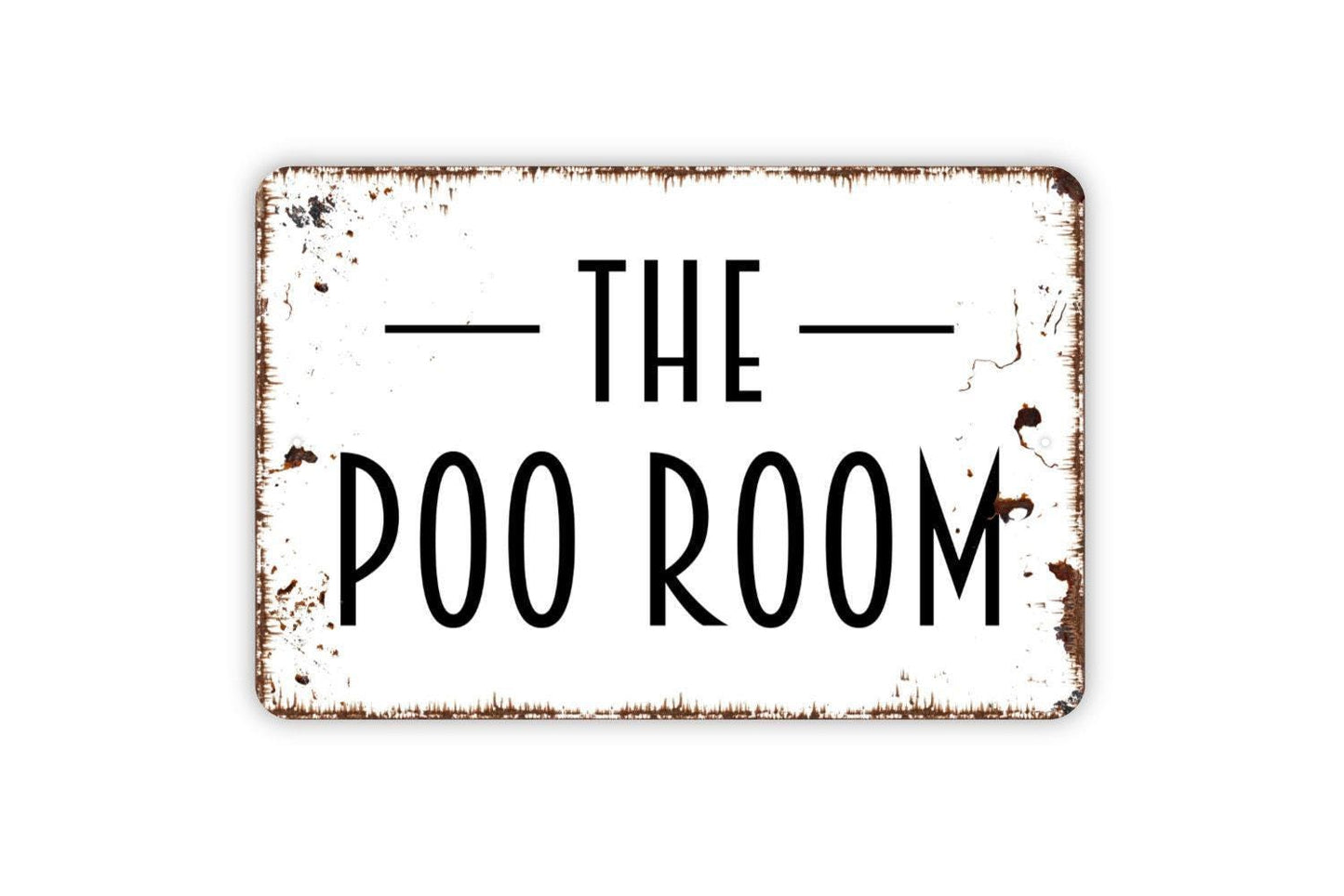The Poo Room Sign | Funny Bathroom Wall Decor | Rustic Farmhouse Restroom Sign | Custom Metal Sign or Vinyl Sticker | Toilet Humor Art