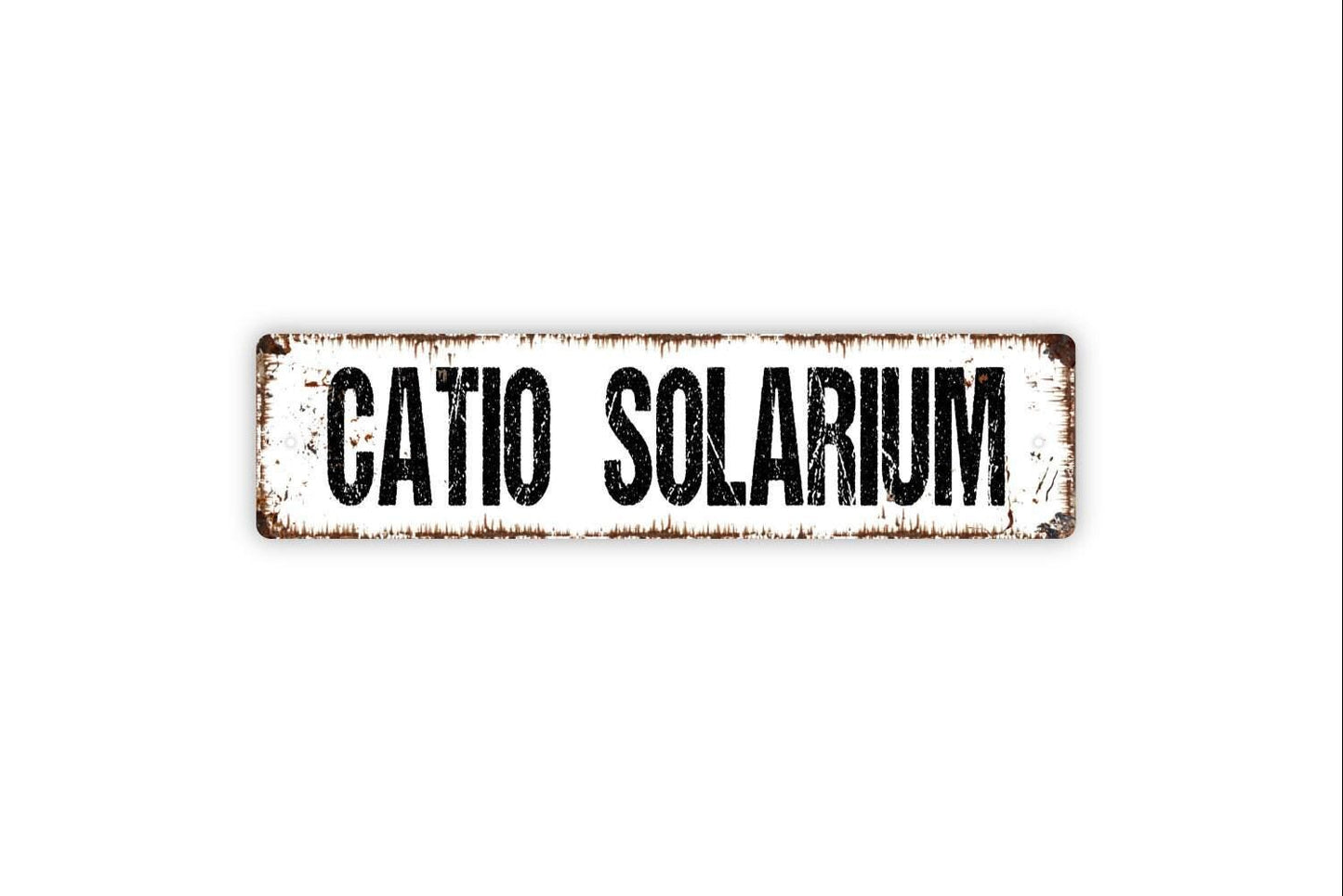 Catio Solarium Sign - Cat Kitten Feline Cats Rule Patio House Vinyl Sticker Or  Street Metal Sign or Door Name Plate Plaque