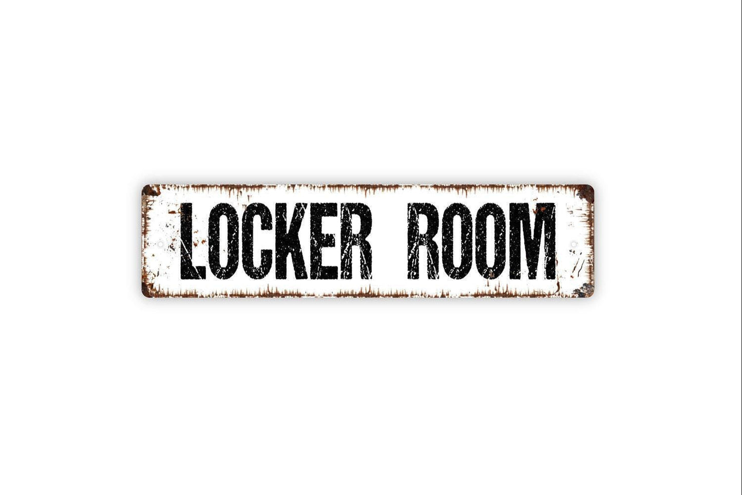 Locker Room Sign - Bathroom Vinyl Sticker Or  Custom Metal Street Sign or Door Name Plate Plaque