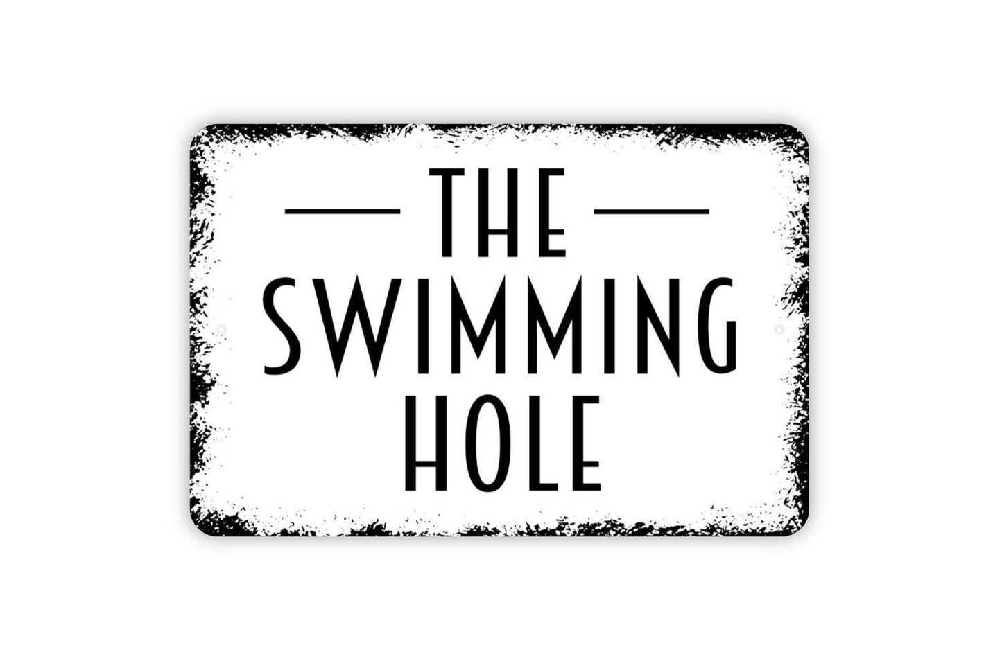 The Swimming Hole Sign - Metal Wall Art - Farmhouse Contemporary Modern Wall Metal Sign
