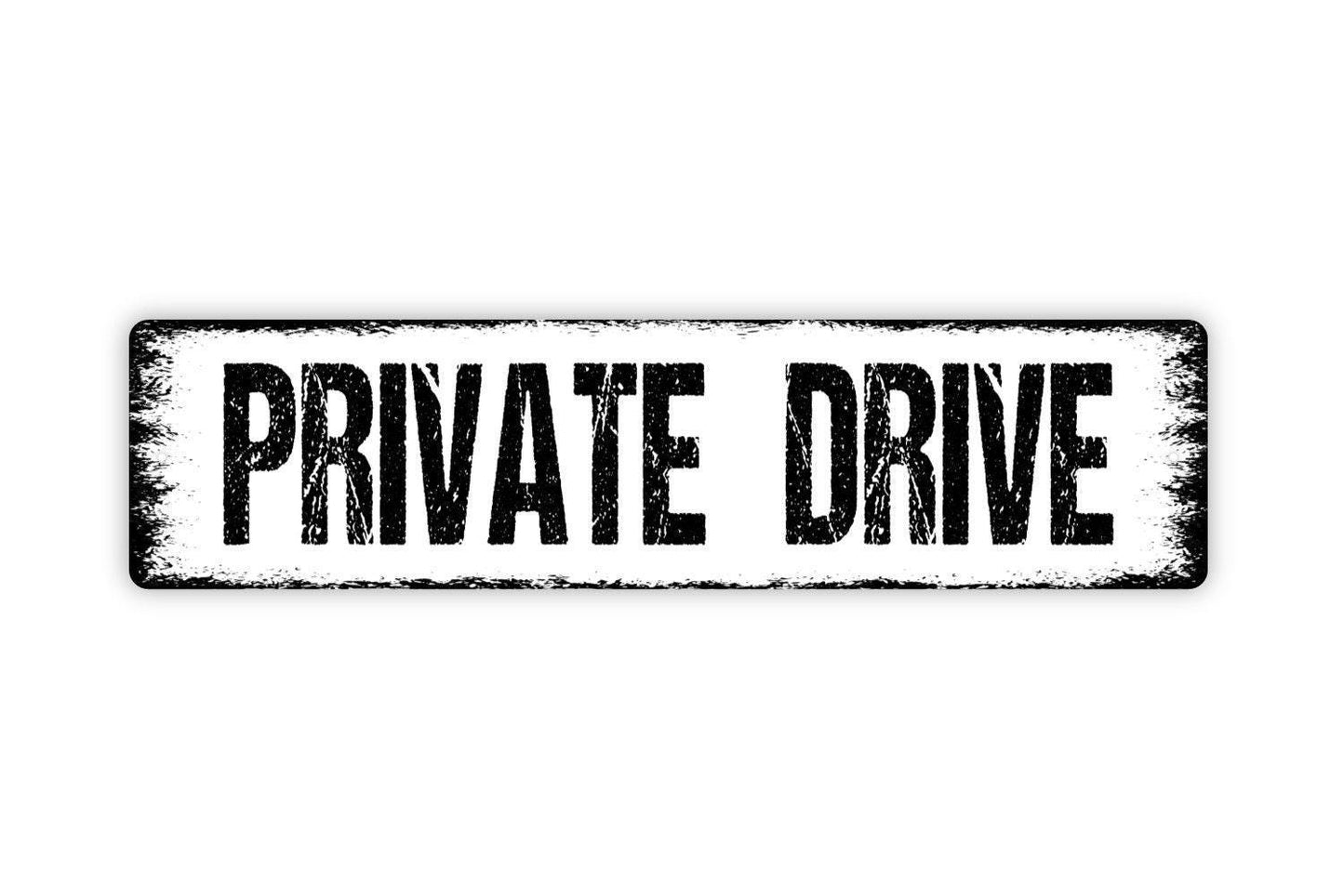 Private Drive Sign - Dead End Please Turn Around No Trespassing Vinyl Sticker Or  Street Metal Sign or Door Name Plate Plaque