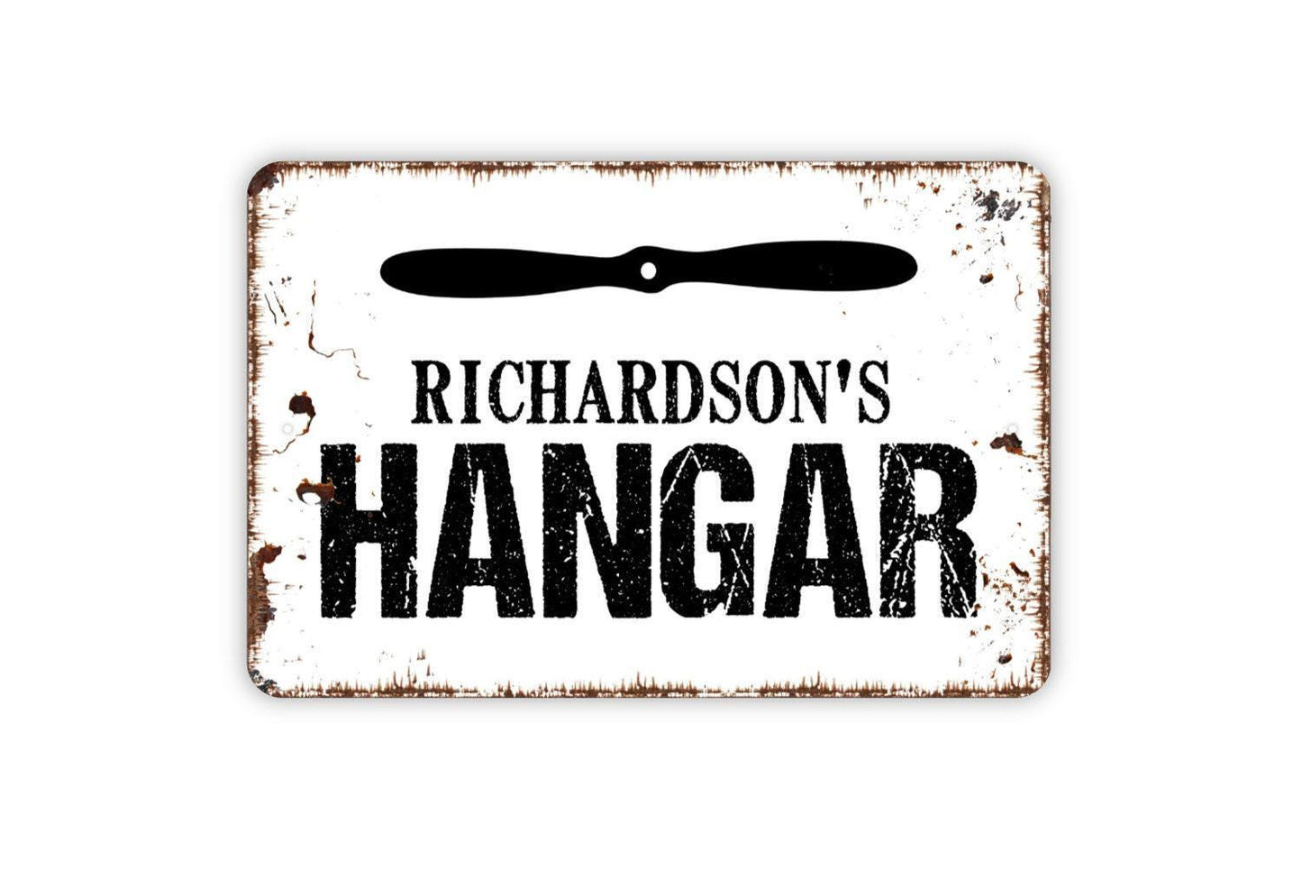 Personalized Hangar Sign - Custom Airplane Metal Wall Art