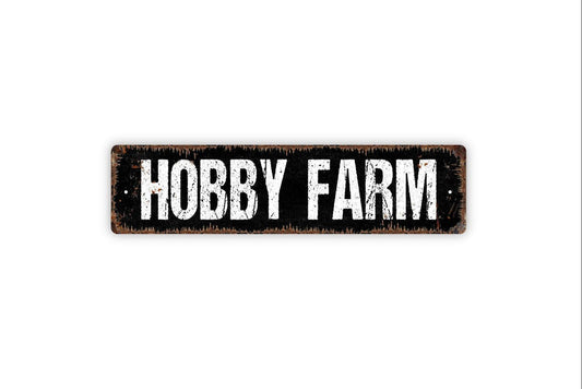 Hobby Farm Sign - Farm Farmer Farmhouse Vinyl Sticker Or  Street Metal Sign or Door Name Plate Plaque