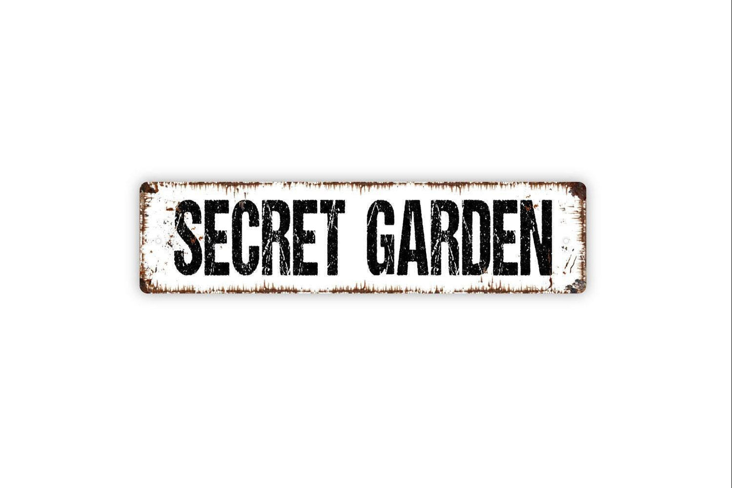 Secret Garden Sign | Whimsical Outdoor Garden, Patio, or Greenhouse Wall Décor | Enchanted Yard Metal Sign or Vinyl Sticker Gift Idea
