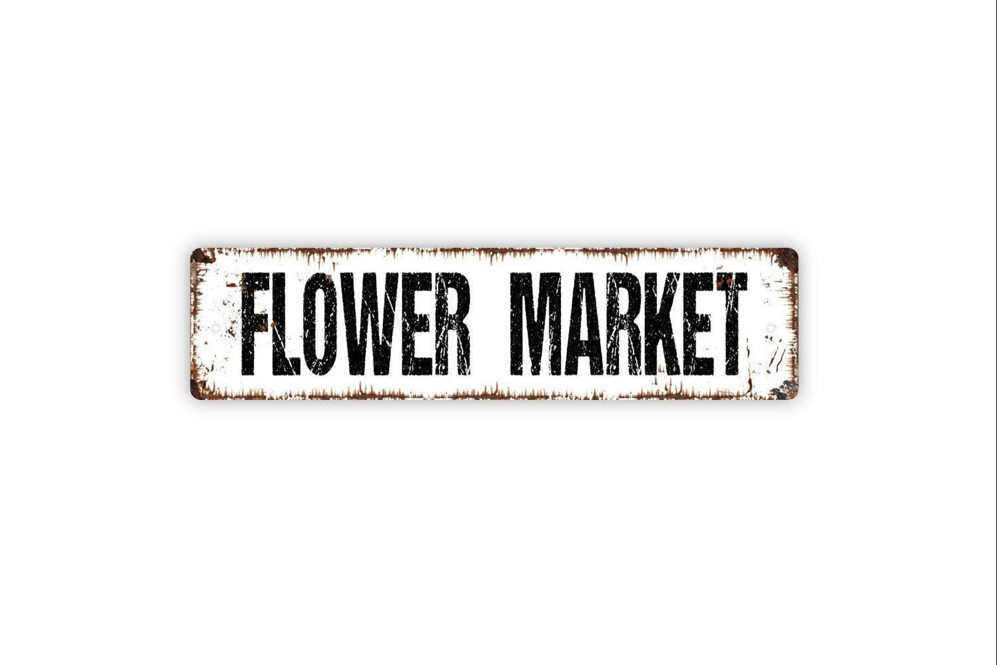 Flower Market Sign - Garden Show Fresh Cut Flowers Floral Shop Farmers Market Vinyl Sticker Or  Street Metal Sign or Door Name Plate Plaque