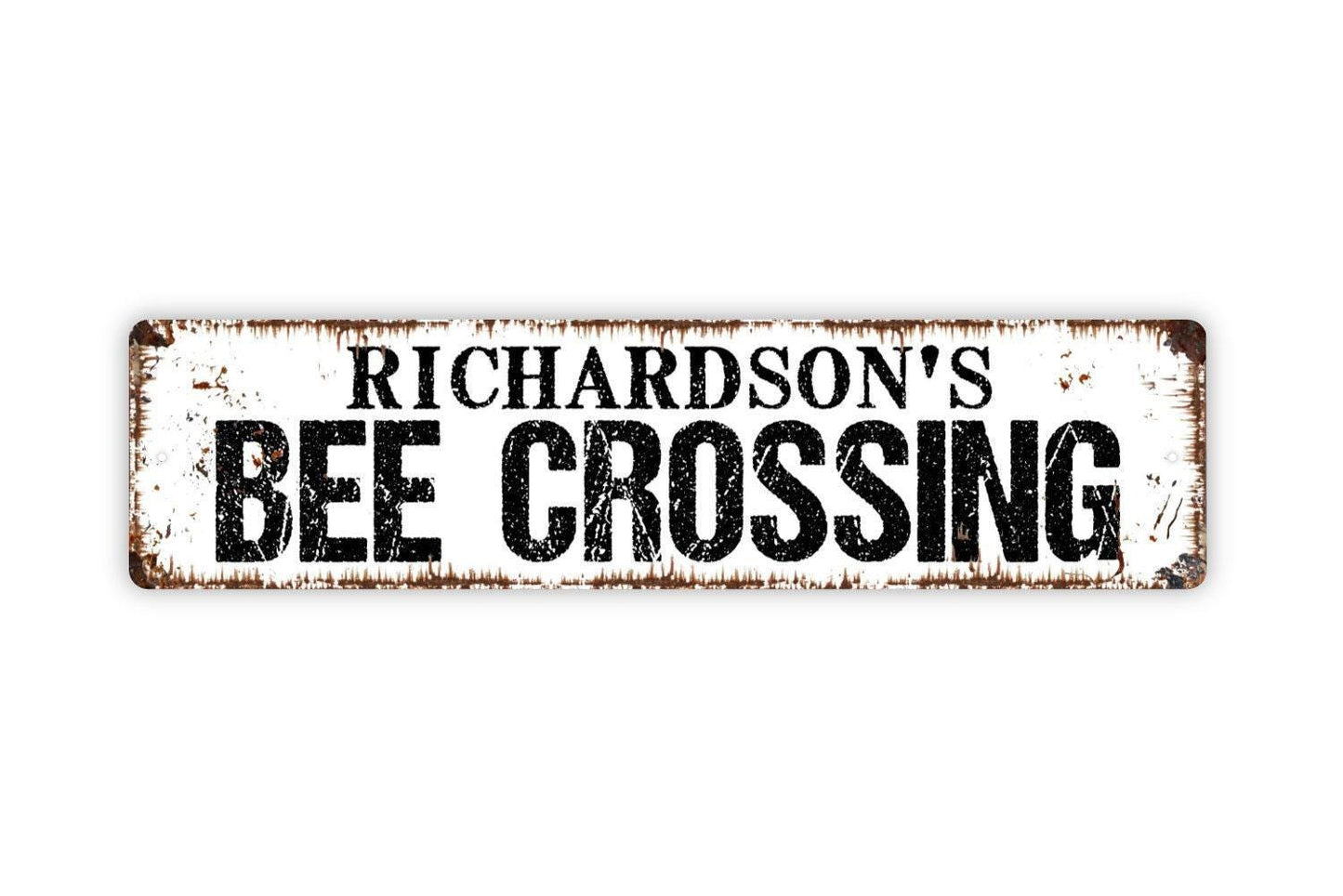 Personalized Bee Crossing Sign - Custom Metal Sign, Vinyl Sticker Or  Street Sign or Door Name Plate Plaque
