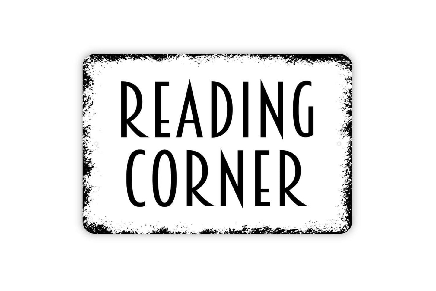 Reading Corner Sign | Cozy Book Nook Wall Decor | Rustic Library Study Room Sign for Kids or Adults | Metal Sign or Vinyl Sticker