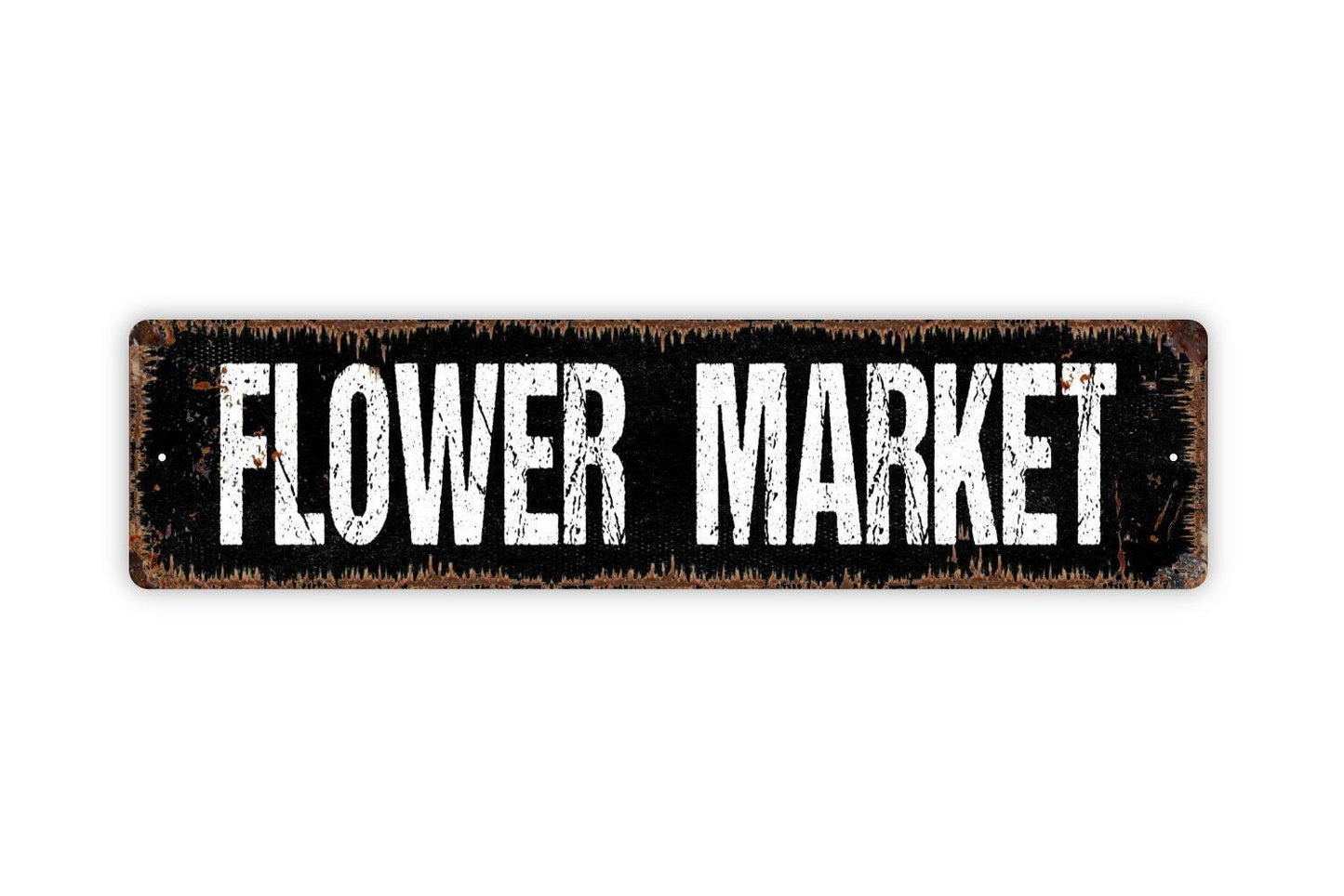 Flower Market Sign - Garden Show Fresh Cut Flowers Floral Shop Farmers Market Vinyl Sticker Or  Street Metal Sign or Door Name Plate Plaque
