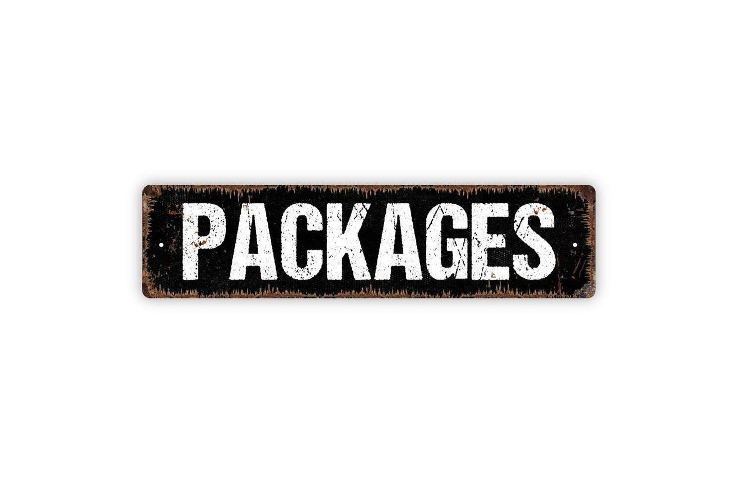 Packages Sign | Delivery Drop Off Porch, Gate, or Lobby Wall Sign | Home or Office Organization Metal Packages Sign or Vinyl Sticker