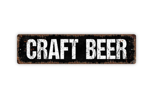 Craft Beer Sign – Rustic Bar Wall Decor – Home Bar or Pub Sign – Beer Lover Wall Art – Metal Sign or Vinyl Sticker