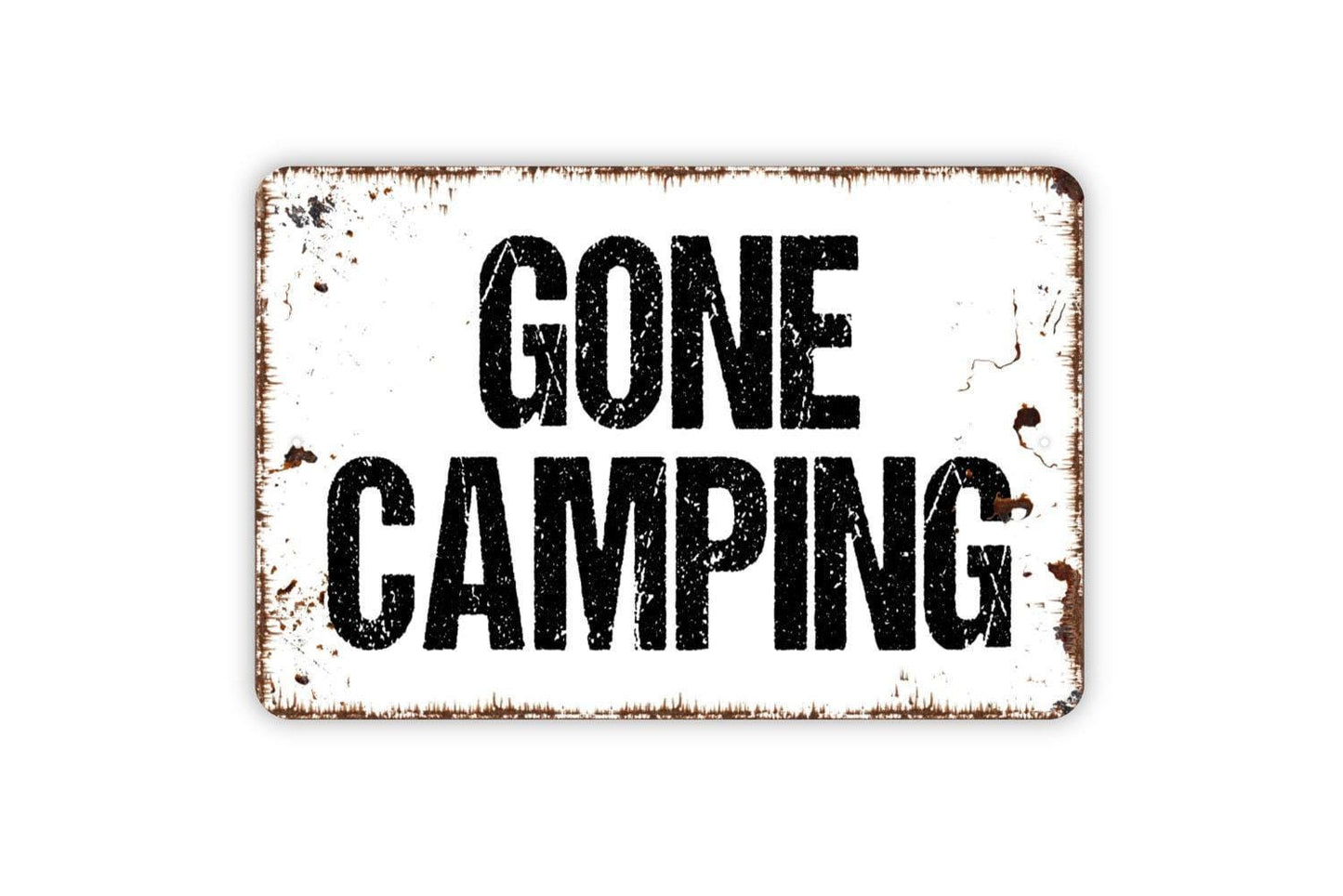 Gone Camping Sign, Metal Sign, Farmhouse Contemporary Modern Wall Metal Sign
