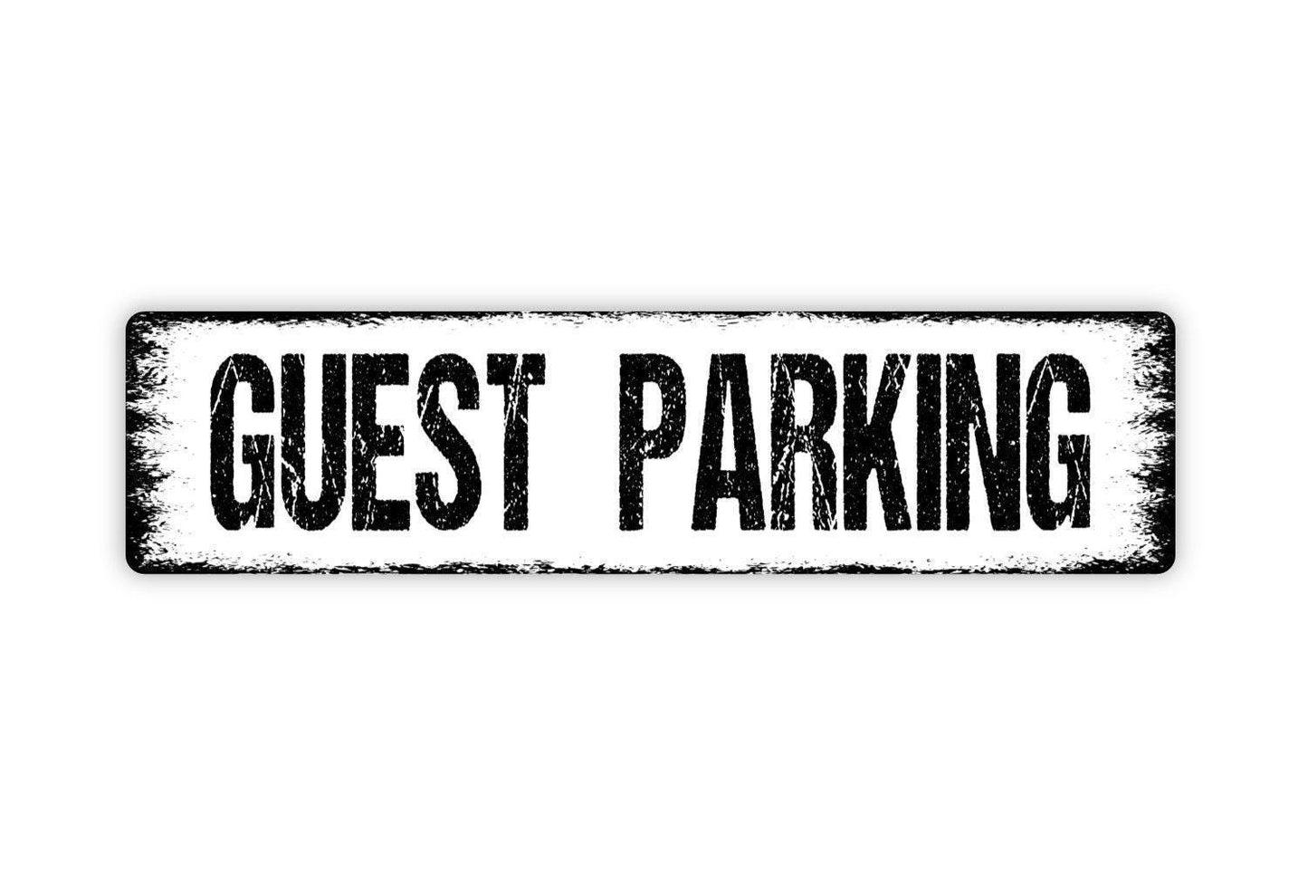 Guest Parking Sign | Rustic Driveway Sign | Custom Metal Sign or Vinyl Sticker | Farmhouse Yard Decor | Private Property Wall Art