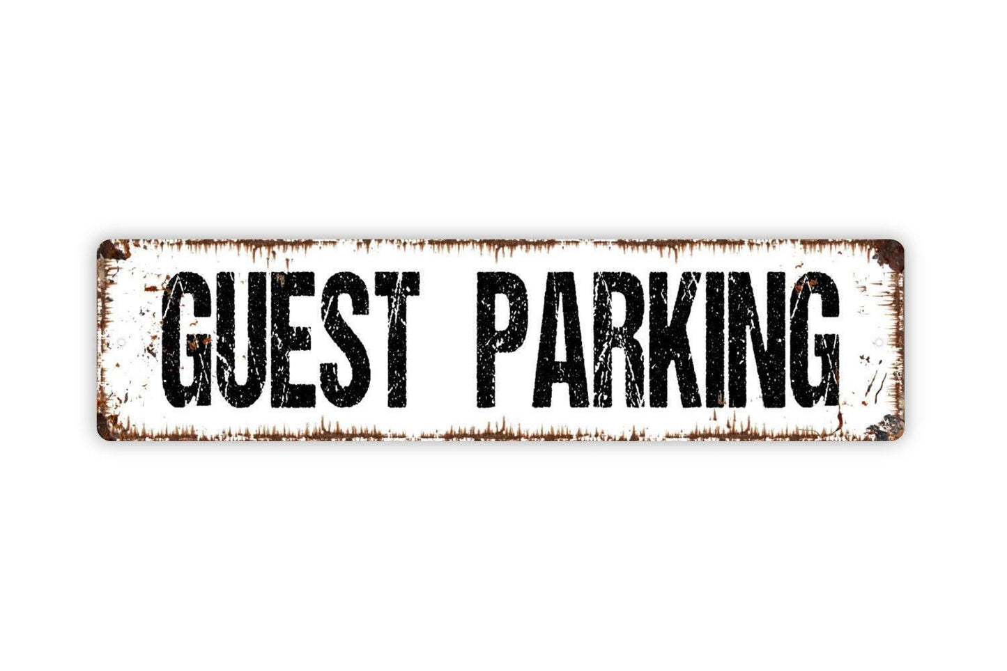 Guest Parking Sign | Rustic Driveway Sign | Custom Metal Sign or Vinyl Sticker | Farmhouse Yard Decor | Private Property Wall Art