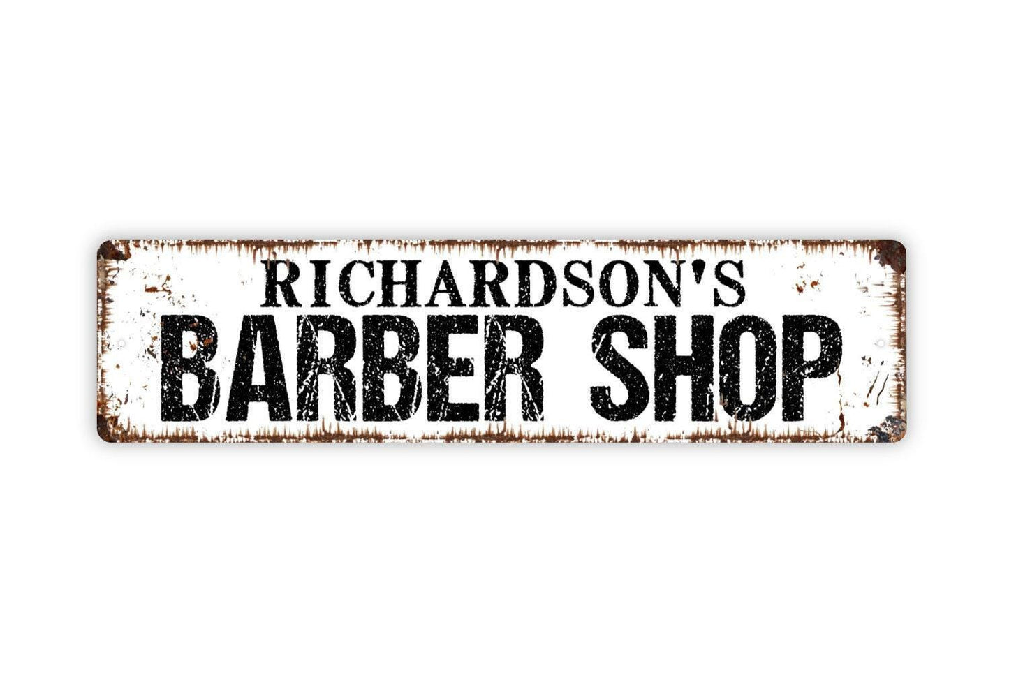 Personalized Barber Shop Sign, Custom Metal Sign, Vinyl Sticker Or  Street Sign or Door Name Plate Plaque
