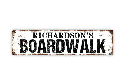 Personalized Boardwalk Sign, Custom Metal Sign, Vinyl Sticker Or  Street Sign or Door Name Plate Plaque