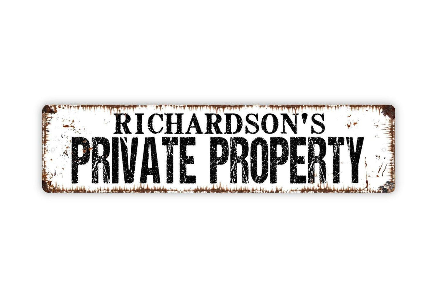 Personalized Private Property Sign, Custom Metal Sign, Vinyl Sticker Or  Street Sign or Door Name Plate Plaque