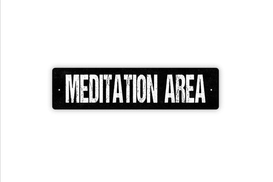Meditation Area Sign - Zen Relax Read Quiet Zone Meditate Therapy Vinyl Sticker Or  Street Metal Sign or Door Name Plate Plaque