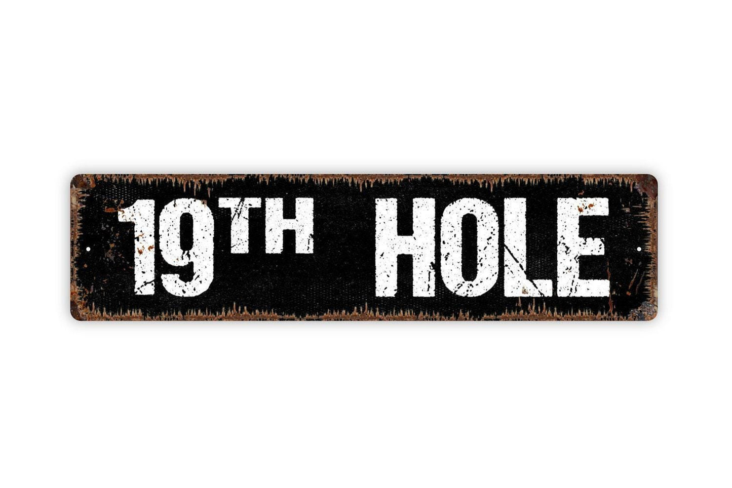 19th Hole Sign | Golf Bar Man Cave Pub Wall Decor | Metal Sign or Vinyl Sticker for Golf Lovers, Home Bar, Patio, or Game Room