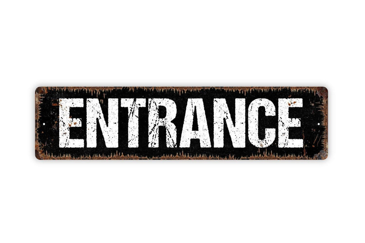 Entrance Sign - Vinyl Sticker Or  Metal Street Sign or Door Name Plate Plaque