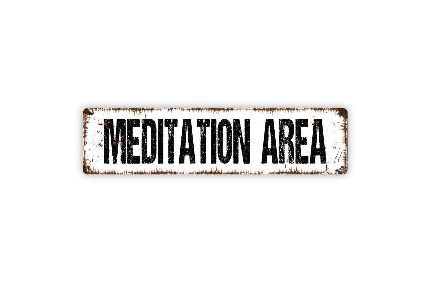 Meditation Area Sign - Zen Relax Read Quiet Zone Meditate Therapy Vinyl Sticker Or  Street Metal Sign or Door Name Plate Plaque