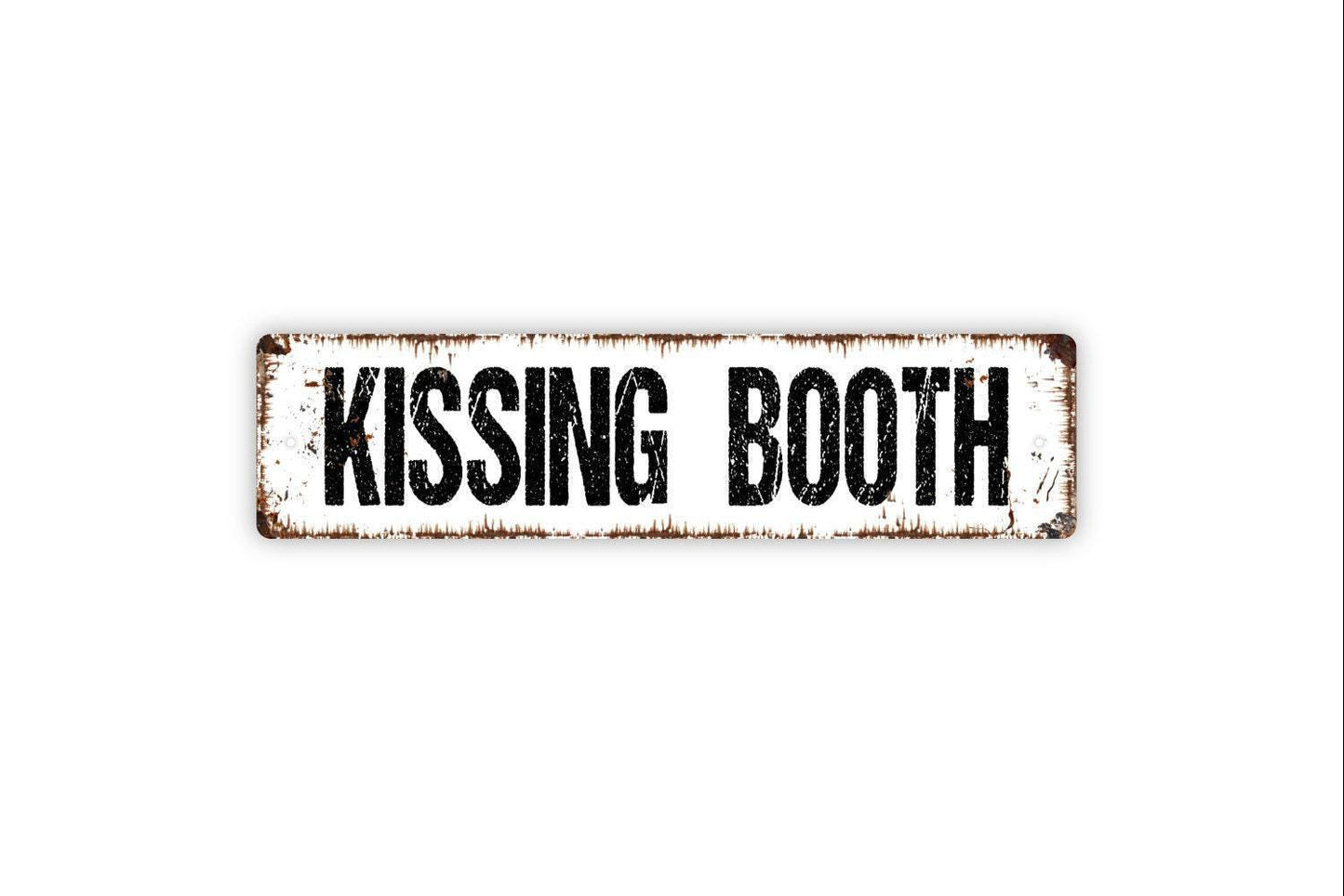 Kissing Booth Sign, Funny Photo Booth Wedding Metal Sign, Rustic Custom Metal Sign, Rustic Street Sign or Door Name Plate Plaque