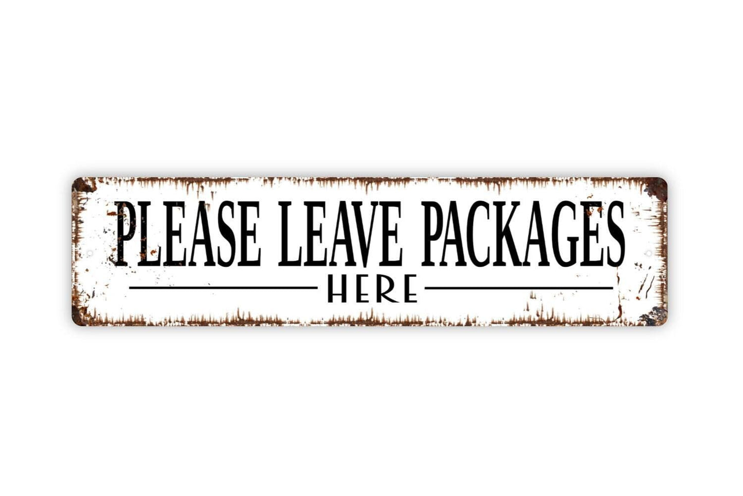 Please Leave Packages Here Sign | Delivery Driver Metal Sign or Vinyl Sticker | Porch, Door, Mail, or Home Package Drop Off Sign