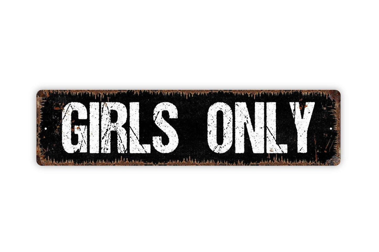 Girls Only Sign - Bedroom Clubhouse Play Room Vinyl Sticker Or  Street Metal Sign or Door Name Plate Plaque