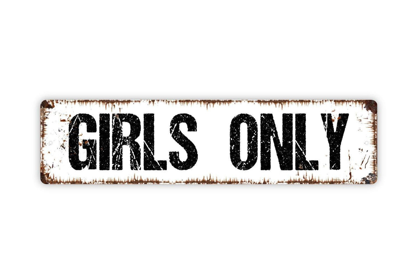 Girls Only Sign - Bedroom Clubhouse Play Room Vinyl Sticker Or  Street Metal Sign or Door Name Plate Plaque