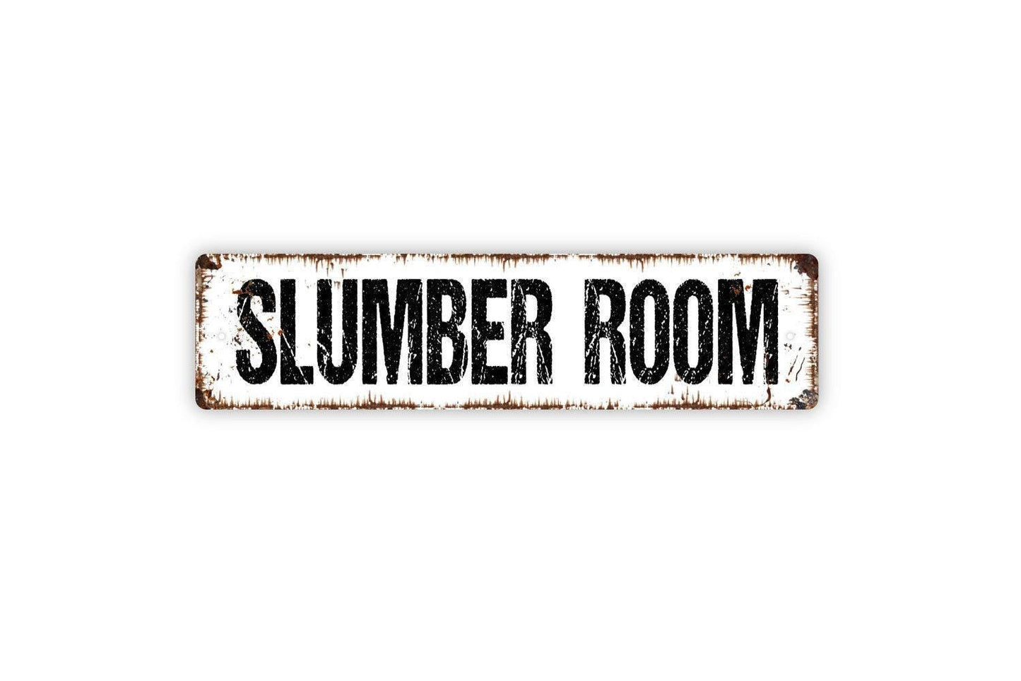 Slumber Room Sign Metal or Vinyl Sticker | Bedroom Door Sign | Rustic Farmhouse Sleep Room Decor | Guest Room Sign | Cozy Home Decoration
